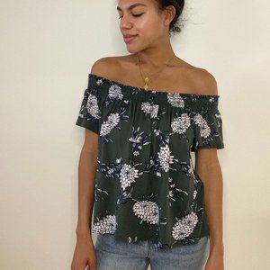 Floral Knit Off Shoulder Top
